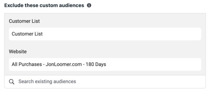 Exclude Custom Audiences